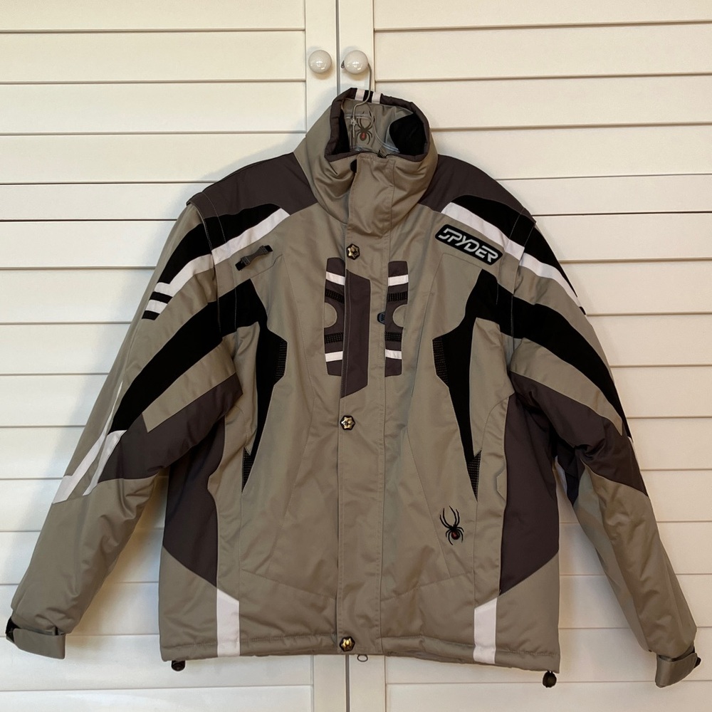 Spyder Men's Tan and Black Ski Jacket